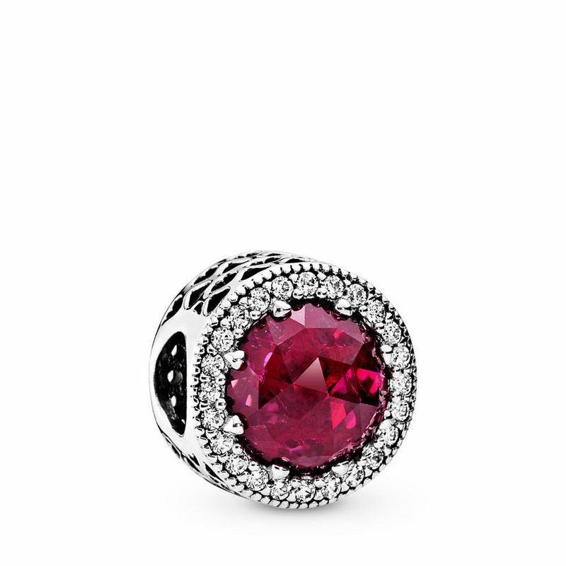 Pandora Australia Sparkling Cerise Pink Charm - Sterling Silver | JBKPAF059